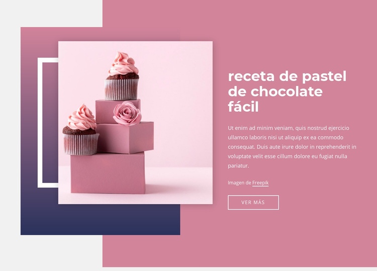Recetas fáciles de pastel de chocolate Plantilla HTML5