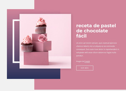 Recetas Fáciles De Pastel De Chocolate: Plantilla De Sitio Web Sencilla