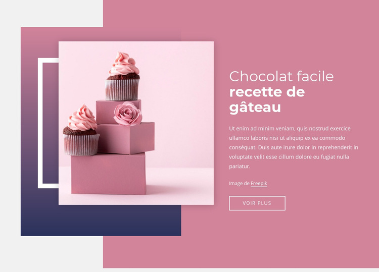 Recettes de gâteau au chocolat faciles Modèle de site Web
