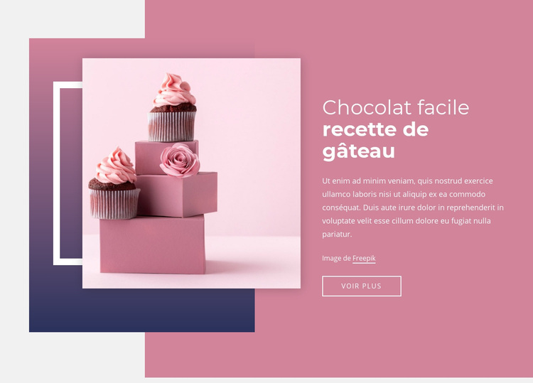 Recettes de gâteau au chocolat faciles Thème WordPress