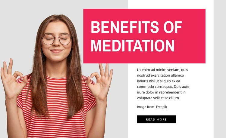 Benefits of meditation Homepage Design