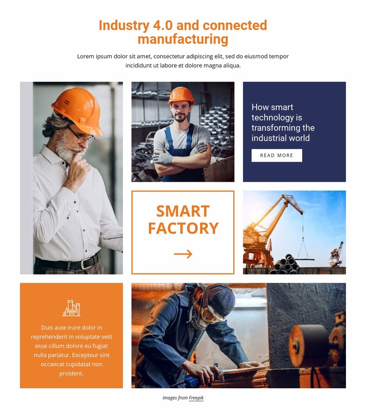 Industry and connected manufacturing Homepage Design
