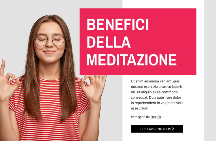 Benefici della meditazione Modello di sito Web
