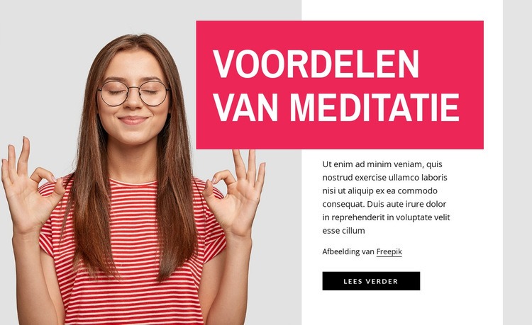 Voordelen van meditatie Sjabloon voor één pagina