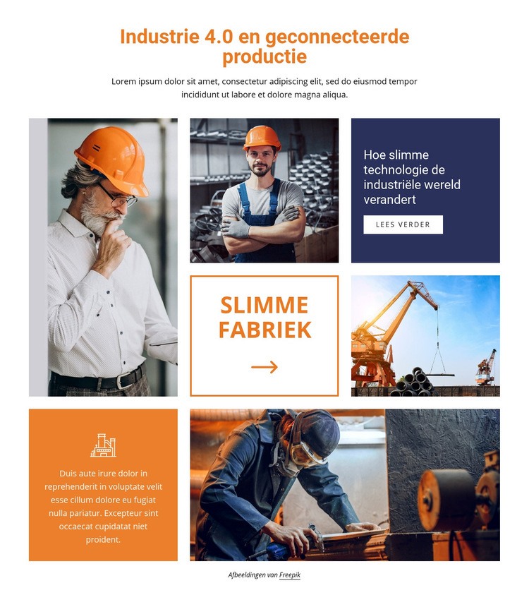 Industrie en geconnecteerde fabricage Website Builder-sjablonen