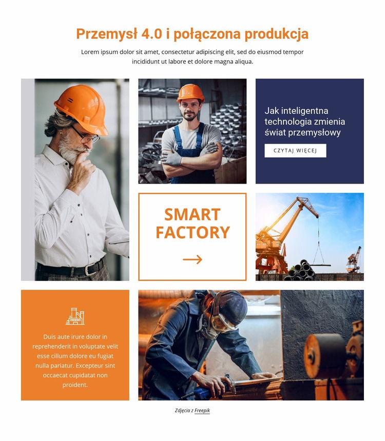 Przemysł i połączona produkcja Szablon HTML5