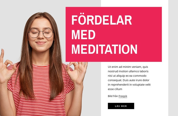 Fördelar med meditation Webbplats mall