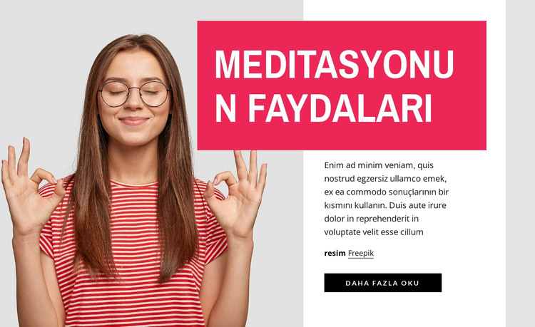 Meditasyonun faydaları HTML Şablonu