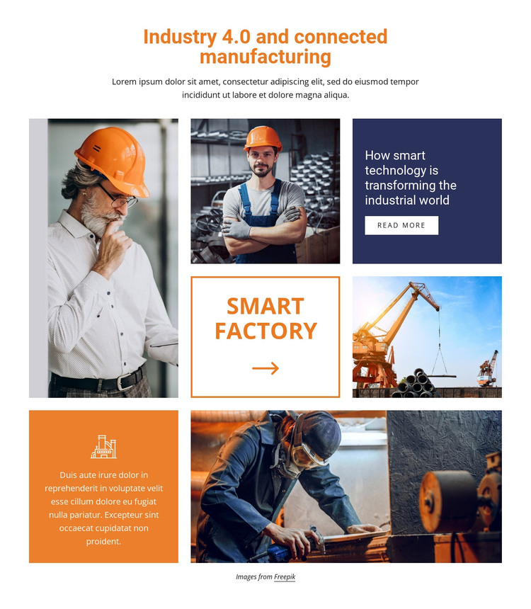 Industry and connected manufacturing Web Design