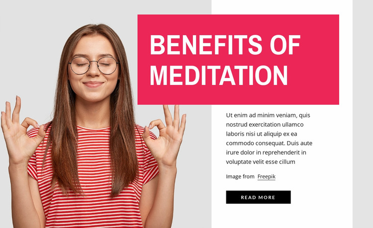 Benefits of meditation Website Builder Templates