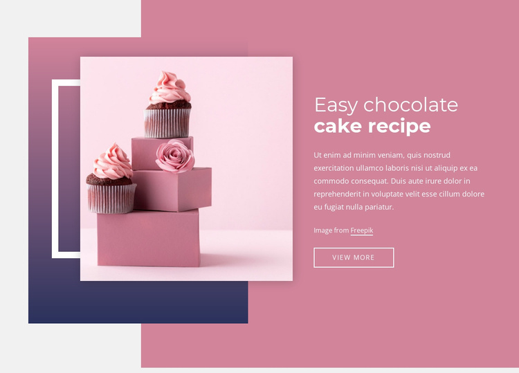 Easy chocolate cake recipes Website Template