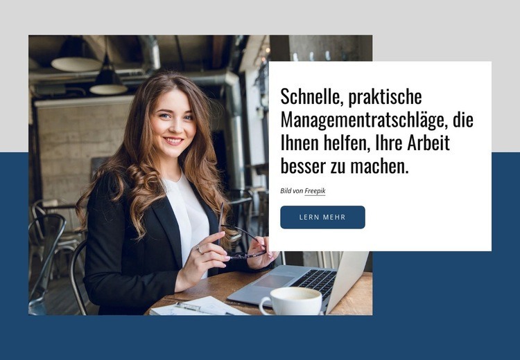 Schnelle, praktische Managementberatung HTML Website Builder