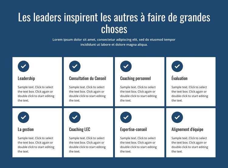 Des actions qui inspirent Page de destination