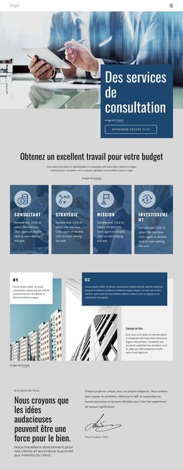 Cabinet De Services-Conseils Professionnels – Thème WordPress Génial