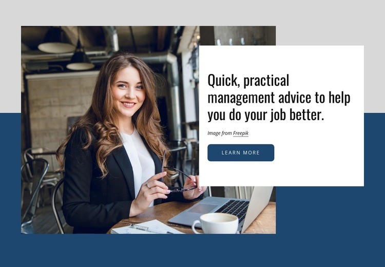 Quick, practical management advice Homepage Design