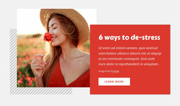 6 Ways To De-Stress - Modern Website Mockup