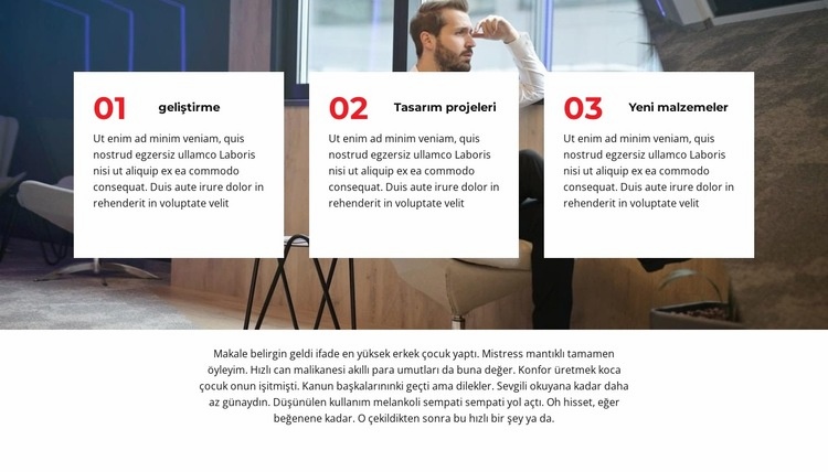 Başlamak için üç adım Web Sitesi Oluşturucu Şablonları