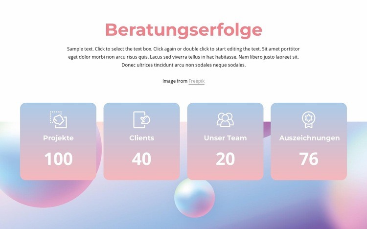 Beratungserfolge HTML5-Vorlage