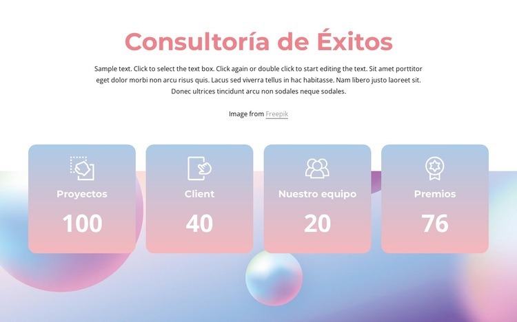 Consultoría de éxitos Maqueta de sitio web