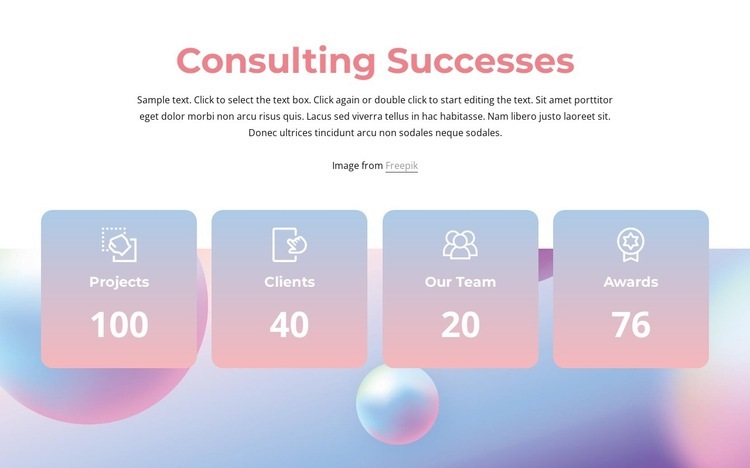 Consulting successes Homepage Design