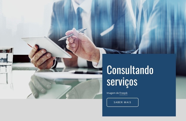 Serviços de consultoria na Europa Maquete do site
