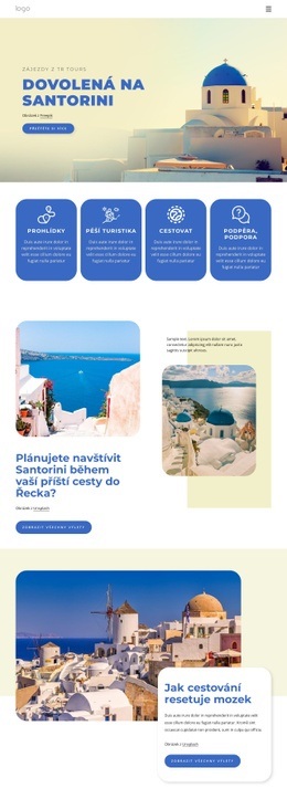 Dovolená Na Santorini – Stažení Šablony HTML