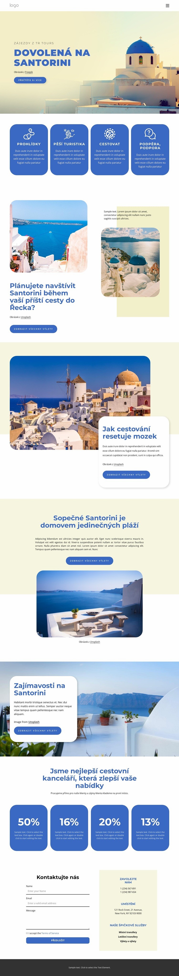 Dovolená na Santorini Šablona HTML