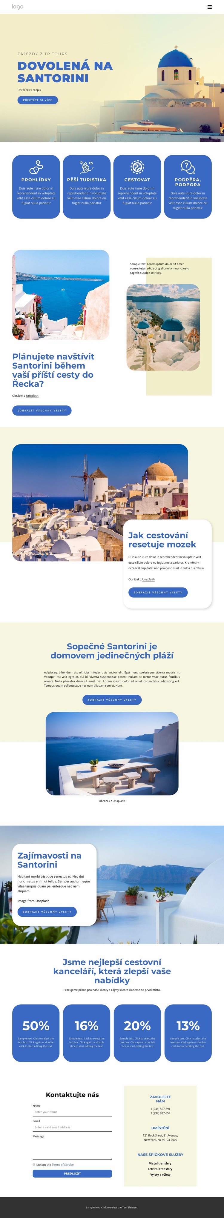Dovolená na Santorini Šablona webové stránky