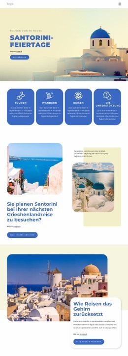 Bootstrap-HTML Für Urlaub Auf Santorin