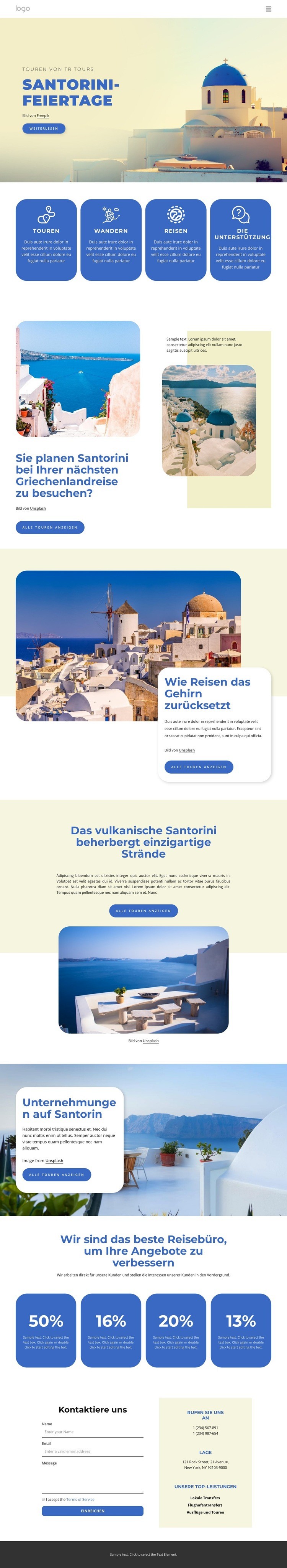 Urlaub auf Santorin HTML5-Vorlage