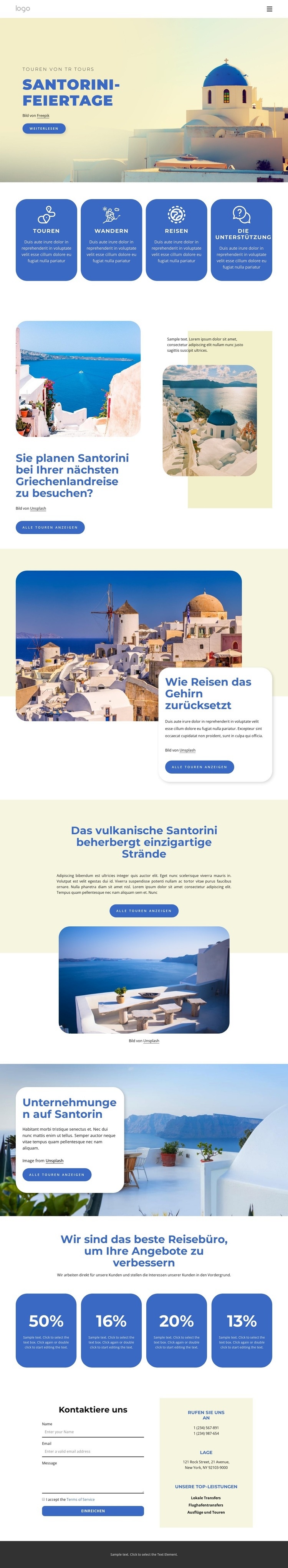Urlaub auf Santorin Website design