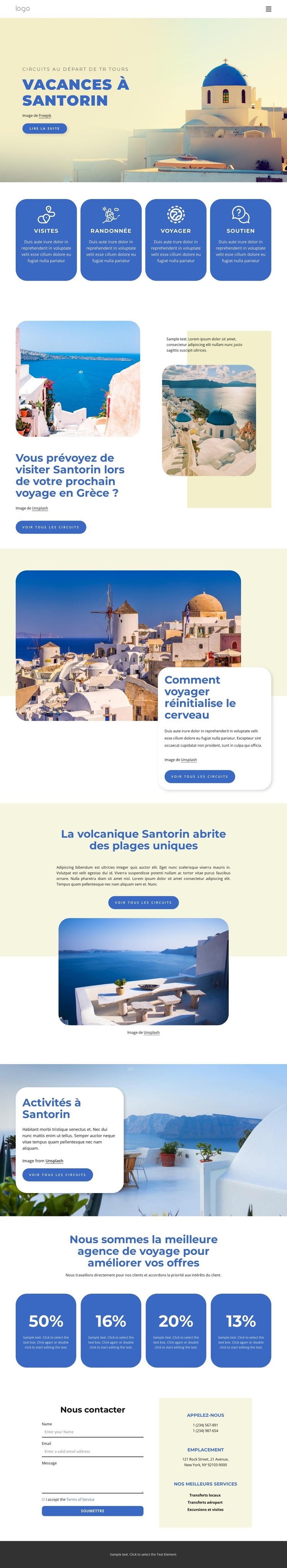 Vacances à Santorin Conception de site Web