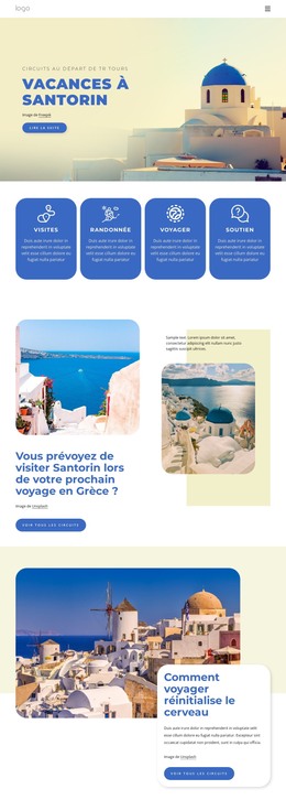 Vacances À Santorin - Modèle De Page HTML