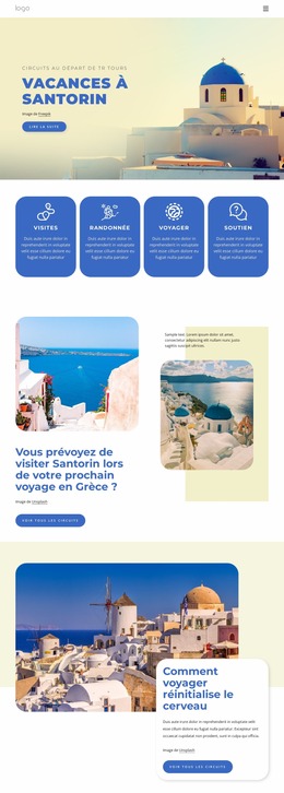 Vacances À Santorin – Thème Joomla