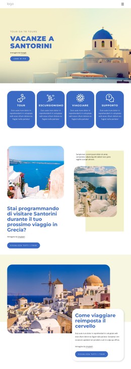 Vacanze A Santorini Modello HTML CSS Reattivo