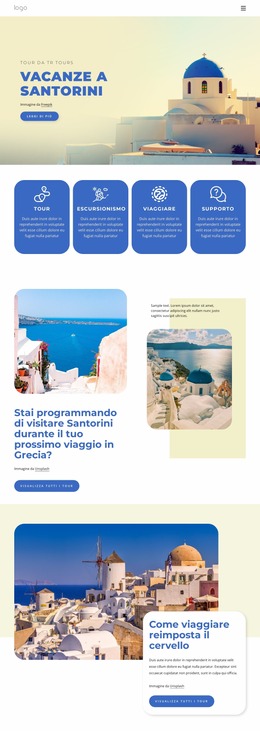 Vacanze A Santorini - Tema Joomla