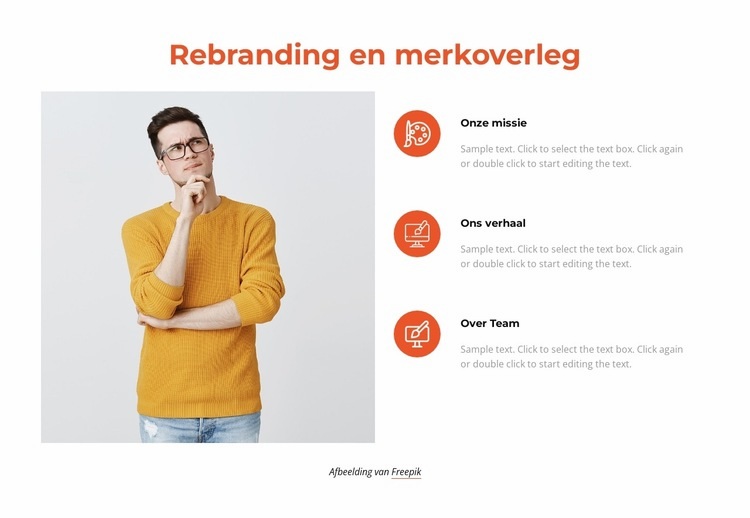 Rebranding projecten Sjabloon voor één pagina