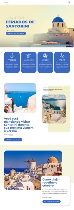 Feriados Em Santorini - Modelos De Sites