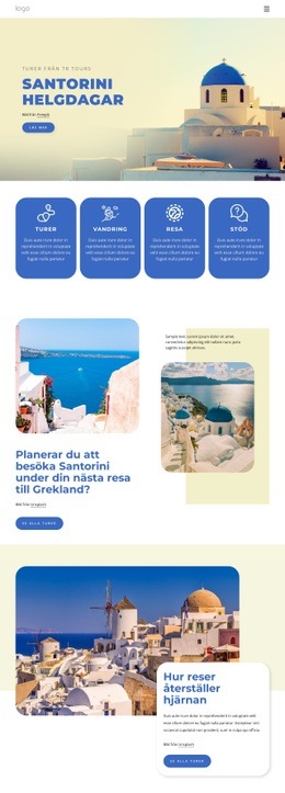 Anpassade Teckensnitt, Färger Och Grafik För Helgdagar På Santorini