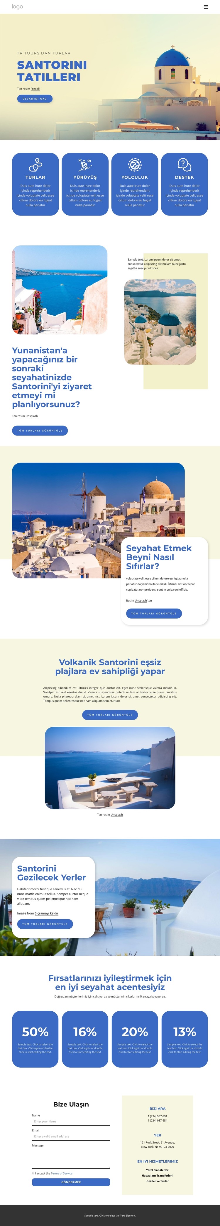 Santorini'deki Tatiller CSS Şablonu