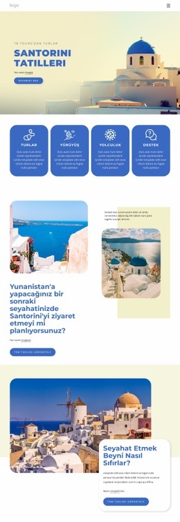 Santorini'Deki Tatiller Bir Sayfa Şablonu