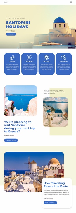 Holidays In Santorini - Custom Website Design