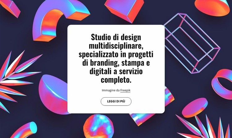 Studio di design multidisciplinare a Londra Un modello di pagina