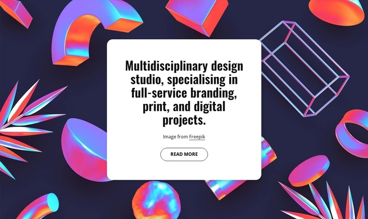Multidisciplinary design studio in London One Page Template