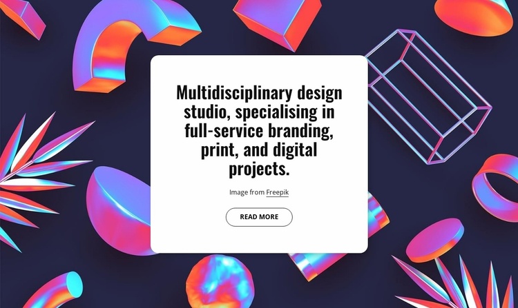 Multidisciplinary design studio in London eCommerce Template