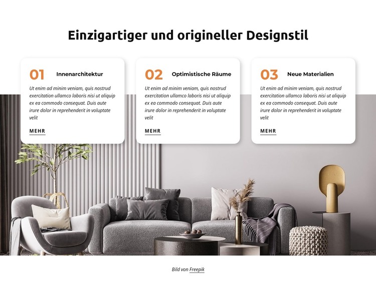 Einzigartiger und origineller Designstil HTML-Vorlage