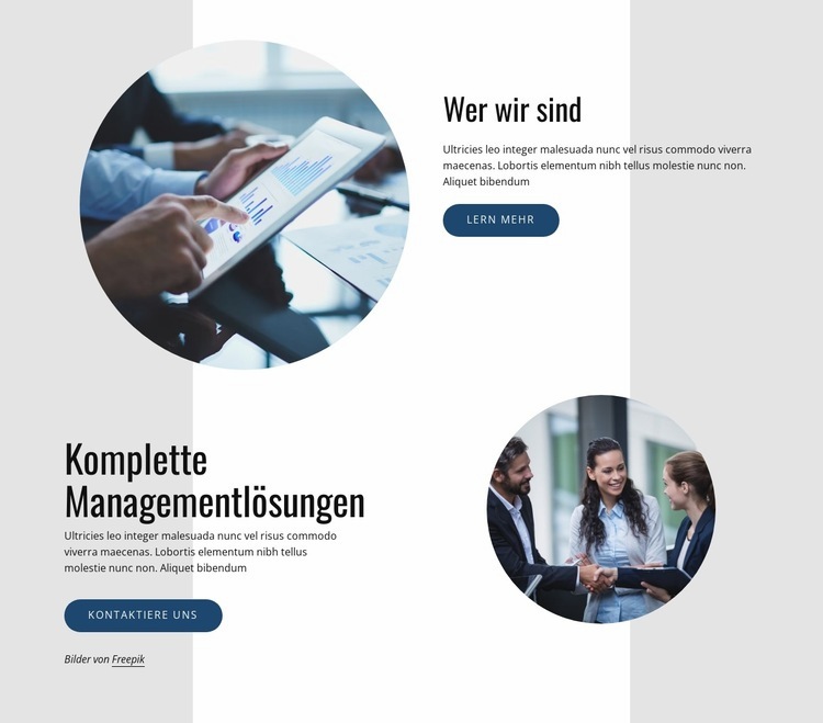 Vollständige Managementlösungen HTML5-Vorlage