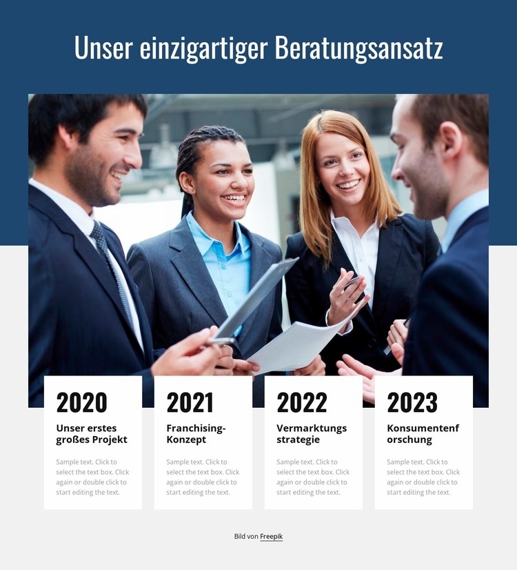 Unser einzigartiger Beratungsansatz Website Builder-Vorlagen