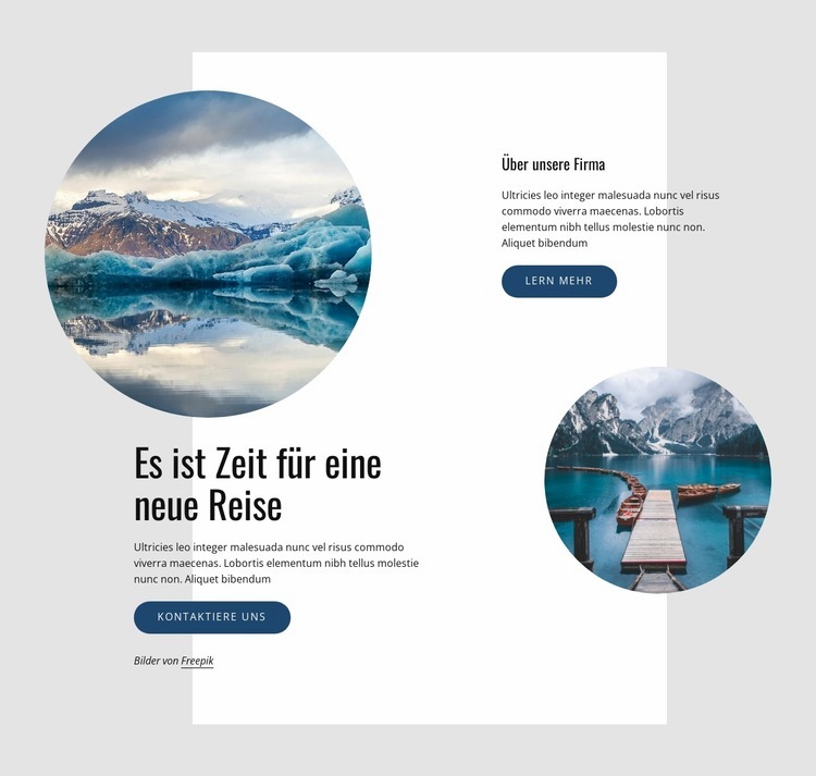 Neue Reise Website design