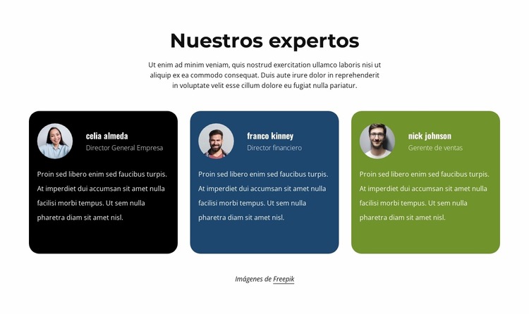 Testimonios de expertos Plantilla Joomla